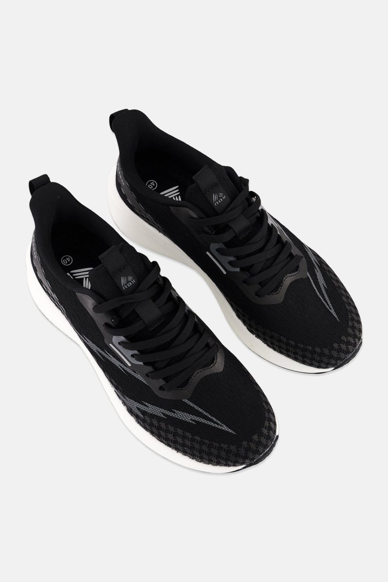 RBX Women Mesh Lace Up Running Shoes, Black  - Image 4