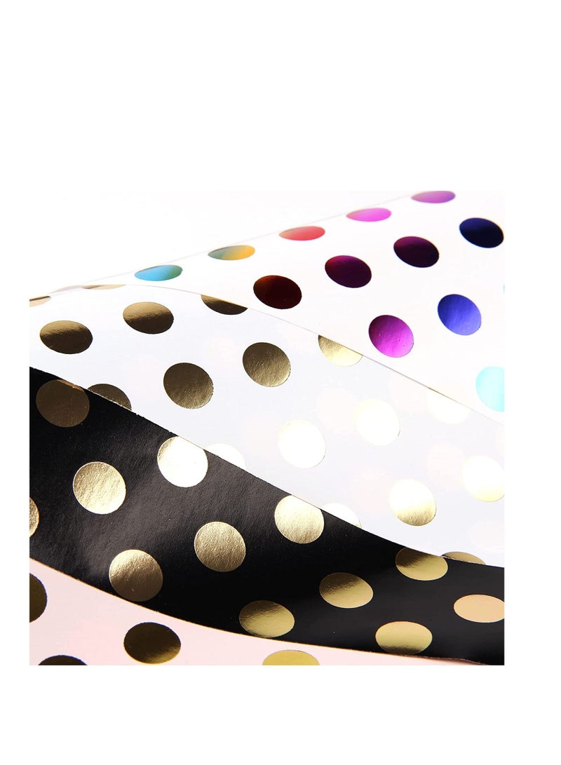 KASTWAVE Gift Wrapping Paper Elegant Gold Foiling Dots Coated for Birthday Holiday Wedding Baby Shower Pack of 6 sheet - Image 4