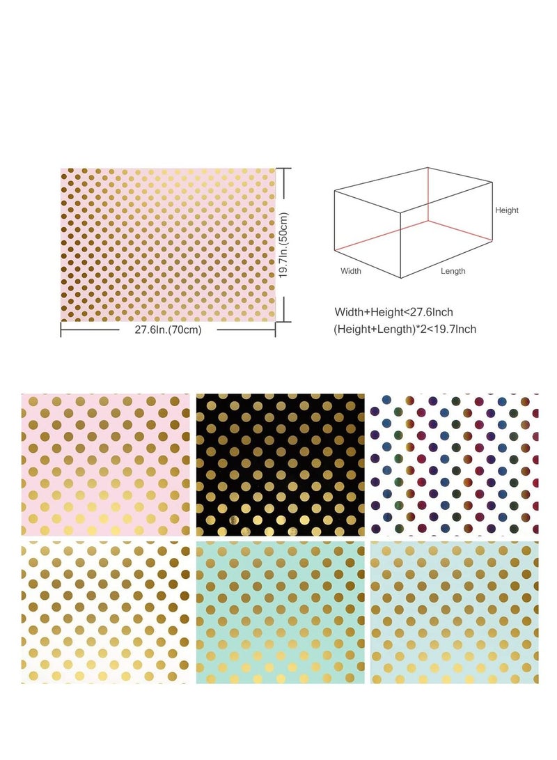 KASTWAVE Gift Wrapping Paper Elegant Gold Foiling Dots Coated for Birthday Holiday Wedding Baby Shower Pack of 6 sheet - Image 5