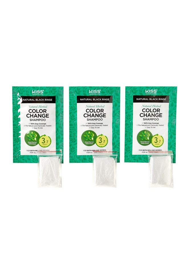 Red by Kiss KISS Quick Cover Natural Herbal Color Change Shampoo 3 Pouches (3 PACK, Natural Black) - Image 4