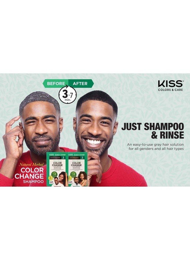 Red by Kiss KISS Quick Cover Natural Herbal Color Change Shampoo 3 Pouches (3 PACK, Natural Black) - Image 5