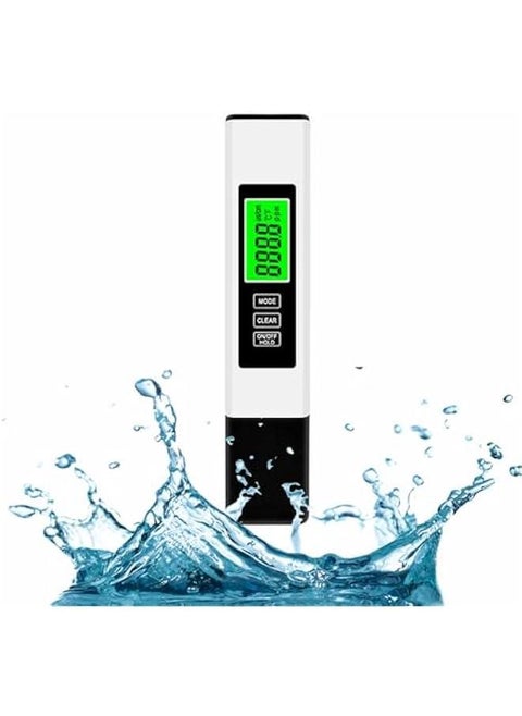 TDS Meter Digital Water Quality Tester,EC Meter & Temperature Meter 4 in 1,for Ro-Rodi System Drinking Water,Water Quality Tester 0-9990 PPM Measuring Range,1 PPM Increments（White）