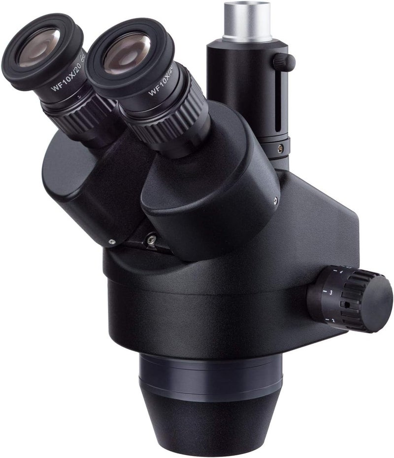 AmScope AmScope 7X45X Trinocular Zoom Stereo Microscope Head with Black Finish  - Image 1