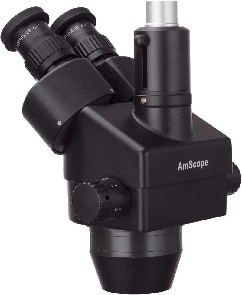 AmScope AmScope 7X45X Trinocular Zoom Stereo Microscope Head with Black Finish  - Image 3