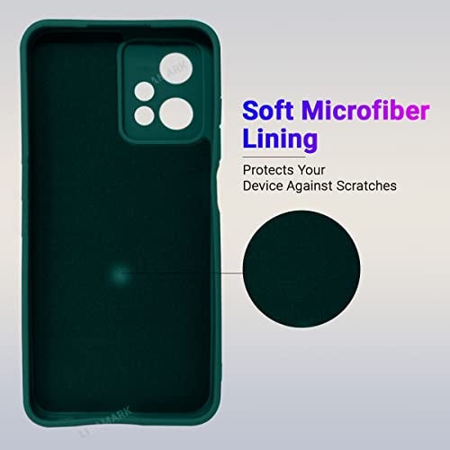 LIRAMARK Silicone Soft Back Cover Case for Vivo T1 5G / Vivo Y75 5G / iQOO Z6 5G / Vivo Y55 5G (Green) - Image 3
