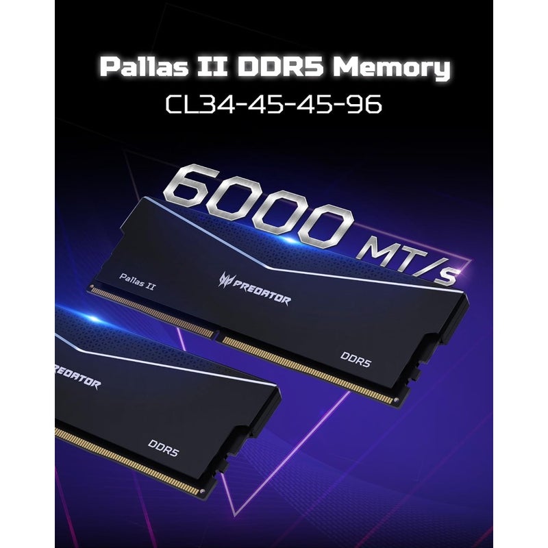 Predator Pallas II DDR5 RAM 32GB 16GBx2 6000MHz CL36 Intel XMP 3.0 AMD EXPO Gaming PC Memory Desktop Black High Performance - Image 2
