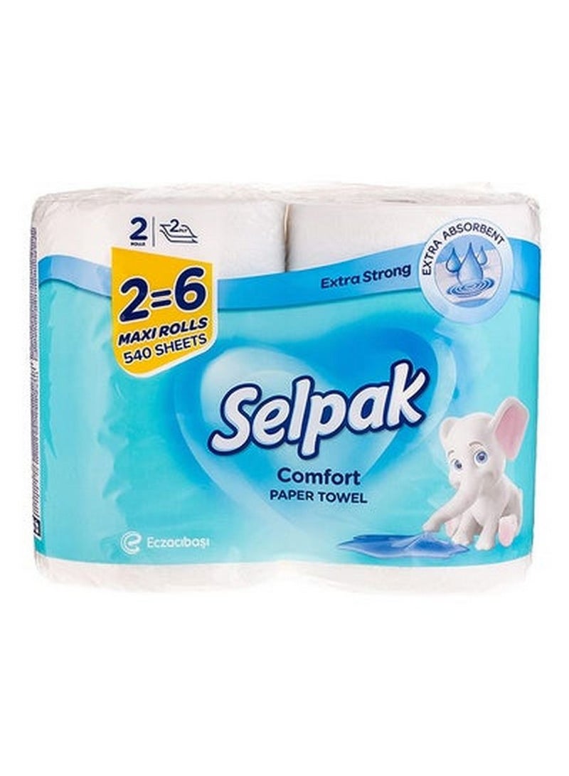 سيلباك مناديل ورقية كومفورت ماكسي 2 رول 540 ورقة - Image 1