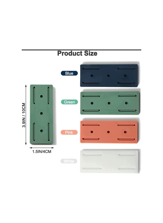 Green Tiger 4 Pcs Adhesive Power Strip Holder Cable Clips Punch-Free Plug Wall Fixer Self Adhesive Socket Organizer Desktop Fixer, Cable Management for Kitchen, Home And Office - Image 2