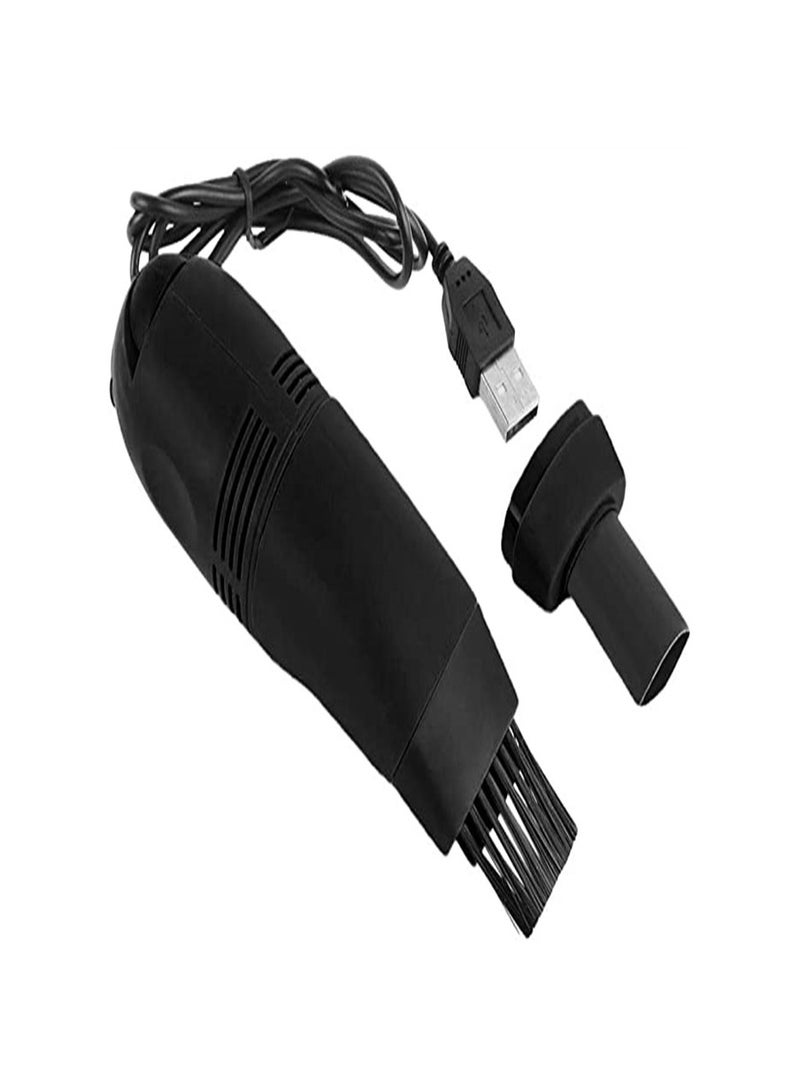 Goolsky مكنسة كهربائية صغيرة اتصال USB مكنسة لوحة المفاتيح لجهاز الكمبيوتر المحمول المكتبي (أسود) - Image 2