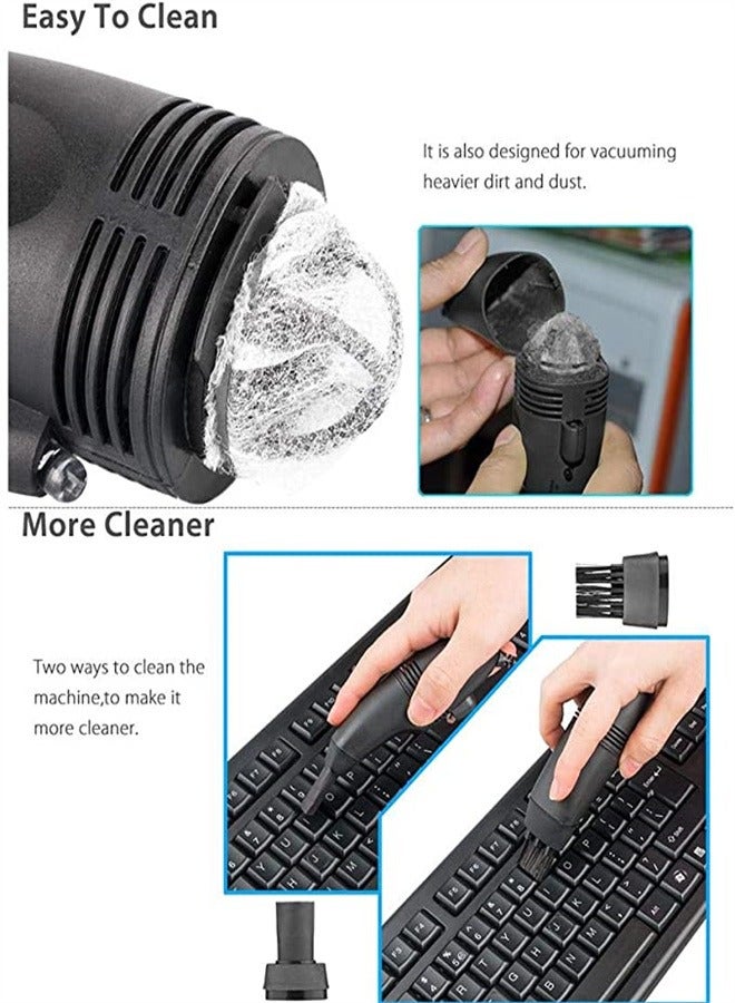 Goolsky مكنسة كهربائية صغيرة اتصال USB مكنسة لوحة المفاتيح لجهاز الكمبيوتر المحمول المكتبي (أسود) - Image 3