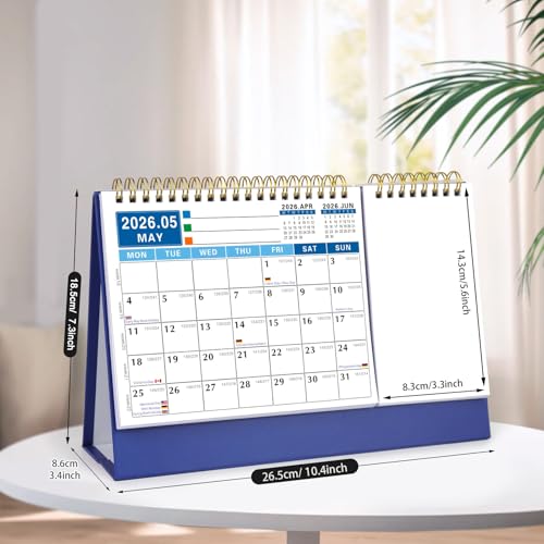 ZEEYUAN 2026-2028 (3 Years) Desktop Calendar Small Flip Calendar Standing Office Home Desktop, Small Desk Calendar from Jan 2026 to Dec 2028, Desk Calender with Writing Notepads Monthly Planner To-Do List - Image 5