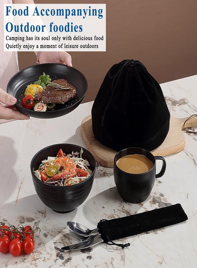 Berglander طقم أدوات طعام للتخييم من بيرغلاندر، يتضمن ملاعق وشوك وسكاكين، ومعدات أساسية للتخييم، وإكسسوارات للسفر والتخييم والنزهات والأنشطة الخارجية، سهل الحمل والتنظيف. - Image 5