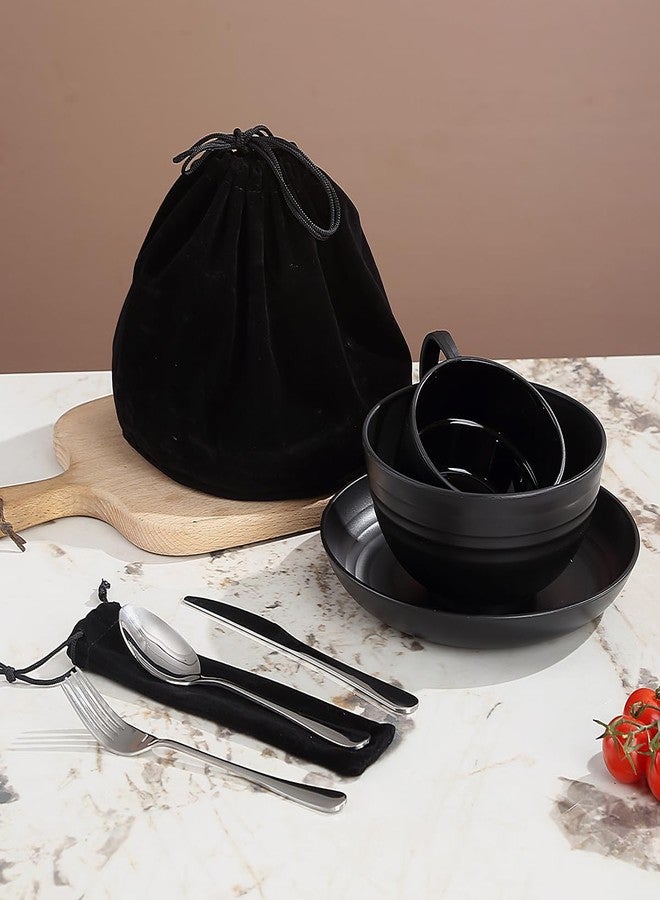 Berglander طقم أدوات طعام للتخييم من بيرغلاندر، يتضمن ملاعق وشوك وسكاكين، ومعدات أساسية للتخييم، وإكسسوارات للسفر والتخييم والنزهات والأنشطة الخارجية، سهل الحمل والتنظيف. - Image 4