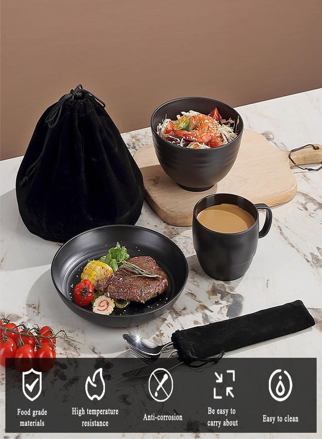 Berglander طقم أدوات طعام للتخييم من بيرغلاندر، يتضمن ملاعق وشوك وسكاكين، ومعدات أساسية للتخييم، وإكسسوارات للسفر والتخييم والنزهات والأنشطة الخارجية، سهل الحمل والتنظيف. - Image 3