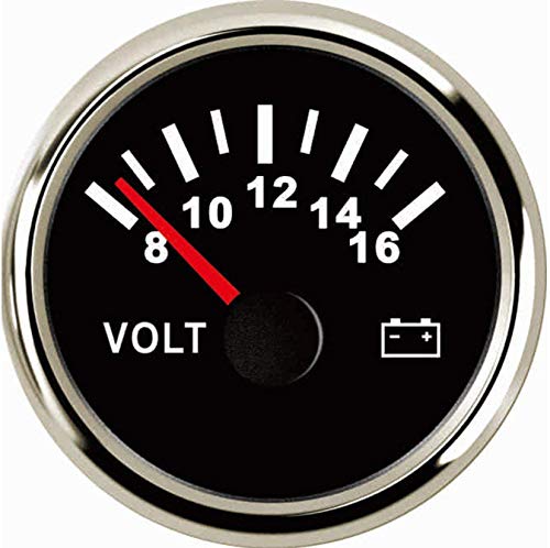 SAMDO Universal Voltage Meter Marine Voltage Gauge Waterproof Voltmeter 52mm 8-16V - Image 1