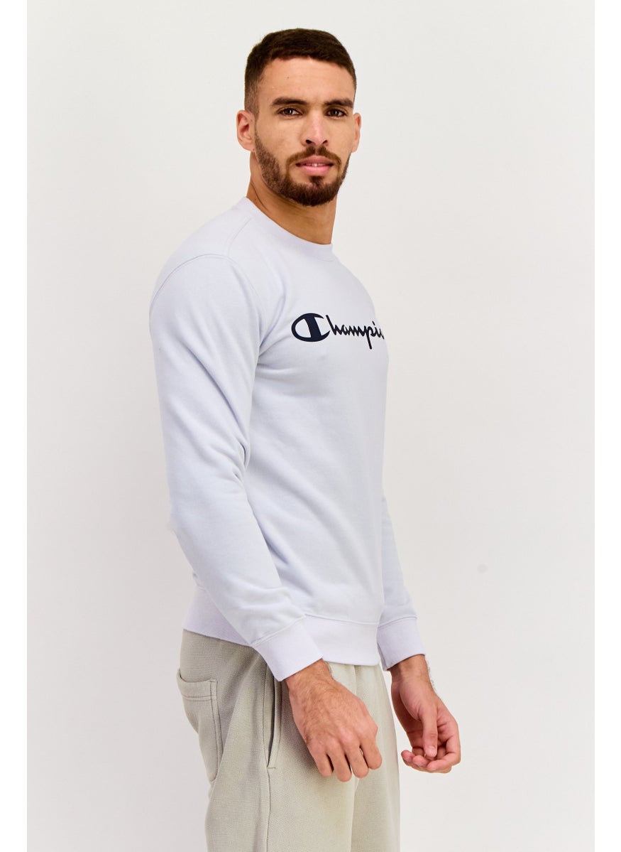 Champion Men Sportswear Fit Long Sleeve Outdoor Sweatshirt, Light Grey  - Image 2