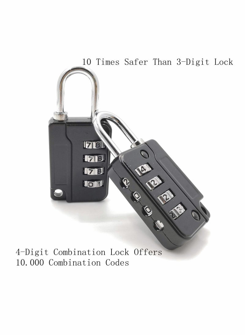 Excefore Luggage Locks, 5 Pcs Travel Suitcase Lock, 4 Digit Combination Padlocks for School Gym Lockers, Tool Boxes, Fences, Buckle Cabinets, Safe Resettable Combination Lock  - Image 2