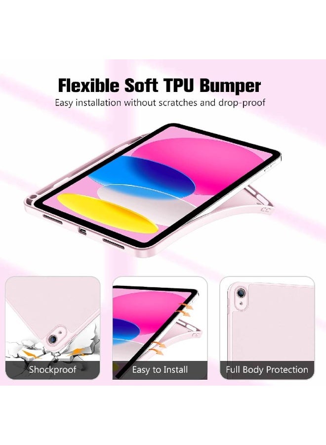 زومي غطاء ProCase لجهاز iPad (A16) الجيل الحادي عشر بحجم 11 بوصة 2025/الجيل العاشر بحجم 10.9 بوصة 2022 مع حامل قلم، حماية كاملة للكاميرا، غطاء نحيف بغطاء خلفي ناعم من TPU - وردي فاتح - Image 3