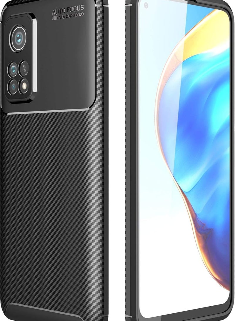 أوتو فوكس جراب حمايه سيليكون تصميم1 مقاوم للصدمات حمايه للكاميرا متوافق مع xiaomi MI 10t / 10t pro (اسود) - Image 1