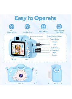 Mini Camera Toys Kids Digital Cute Cat X5S Camera 1080P Video Camera 2000W Dual Lens with 32G Card USB Card Reader Gift for Boys Girls (Blue) - pzsku/Z0212999CB868F4F210A8Z/45/_/1738822094/fe4b93ce-709e-4675-8c55-4ed166728c4a