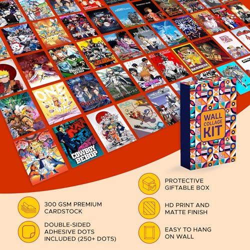 CodersParadise Anime Wall Collage Kit – 54 PCS 4×6" Self-Adhesive Posters | Aesthetic Multicolor Anime Art Prints for Bedroom, Study & Dorm Room Décor - Image 4