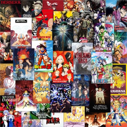 CodersParadise Anime Wall Collage Kit – 54 PCS 4×6" Self-Adhesive Posters | Aesthetic Multicolor Anime Art Prints for Bedroom, Study & Dorm Room Décor - Image 1