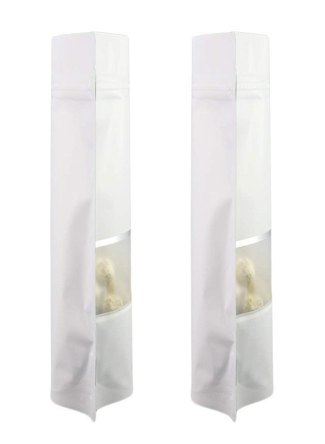 QQ Studio 100 Matte Metallic Color with Frosted Window Display Stand-Up Resealable QuickQlick Bags (3.9" x 5.9", Matte White) - Image 5