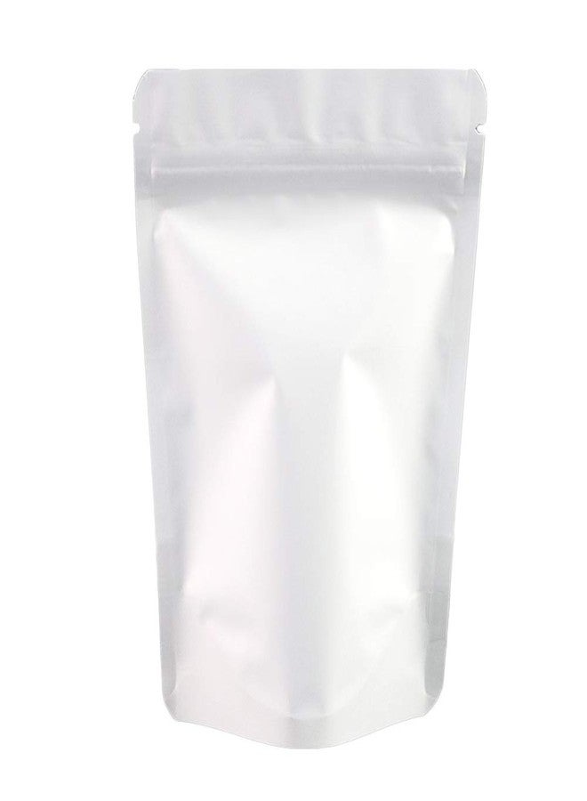 QQ Studio 100 Matte Metallic Color with Frosted Window Display Stand-Up Resealable QuickQlick Bags (3.9" x 5.9", Matte White) - Image 2