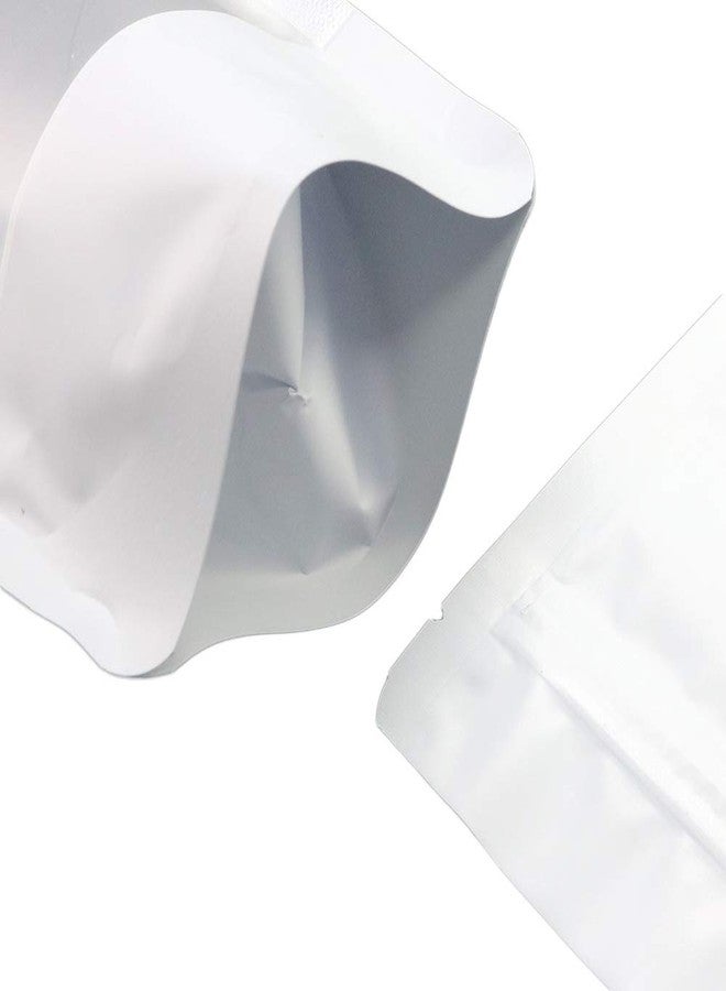 QQ Studio 100 Matte Metallic Color with Frosted Window Display Stand-Up Resealable QuickQlick Bags (3.9" x 5.9", Matte White) - Image 3