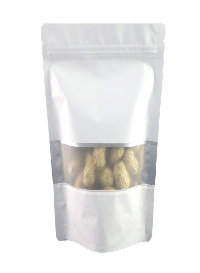 QQ Studio 100 Matte Metallic Color with Frosted Window Display Stand-Up Resealable QuickQlick Bags (3.9" x 5.9", Matte White) - Image 1