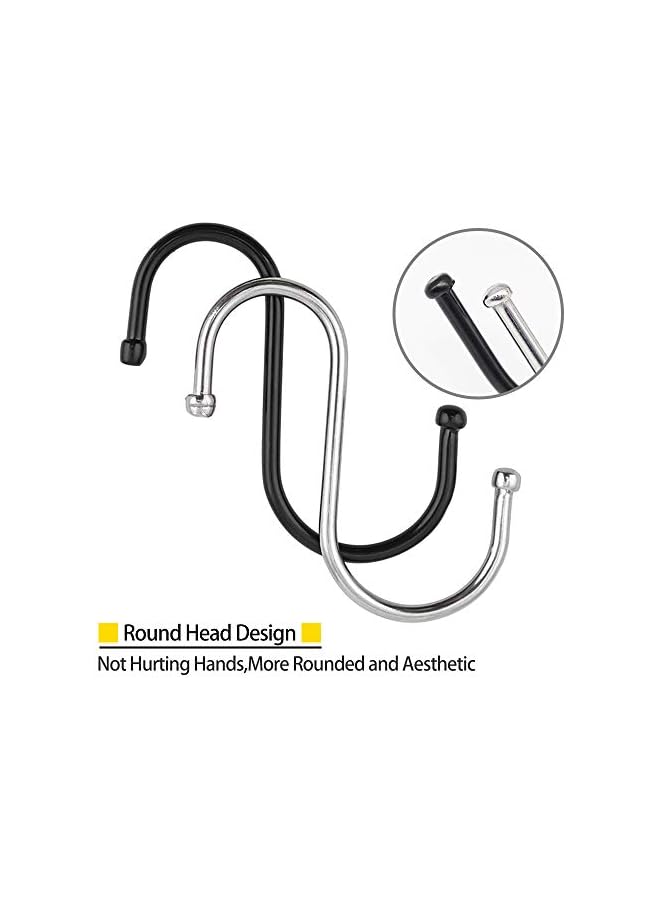 PROMASS promass 20PCS S-Shaped Hooks, Premium Stainless Steel Metal Hanging Hooks Multi Function, Heavy-Duty Hangers for Kitchen Office Bathroom Bedroom (Silver, Medium)  - Image 4