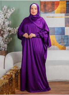 Zmurud Practical plain silky satin prayer dress with headscarf from zmurud fashion  - Image 4
