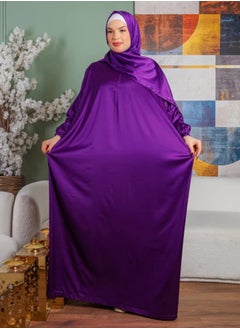 Zmurud Practical plain silky satin prayer dress with headscarf from zmurud fashion  - Image 2