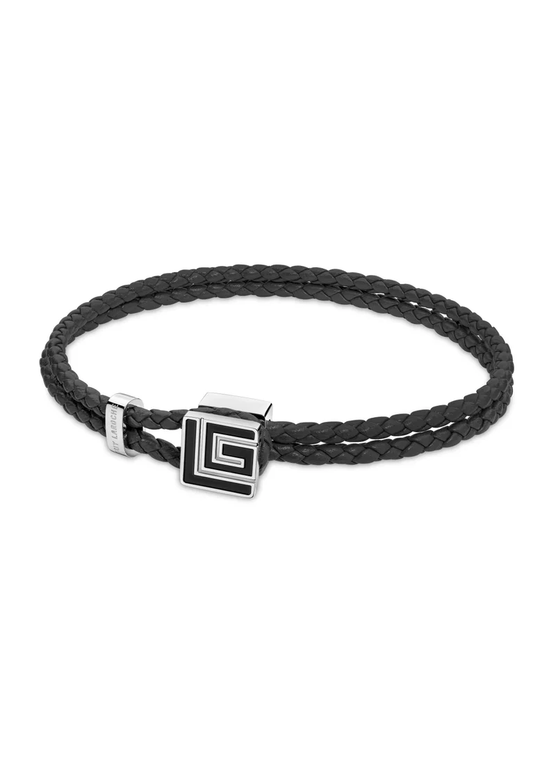 Guy Laroche Adrien Black Leather Bracelet