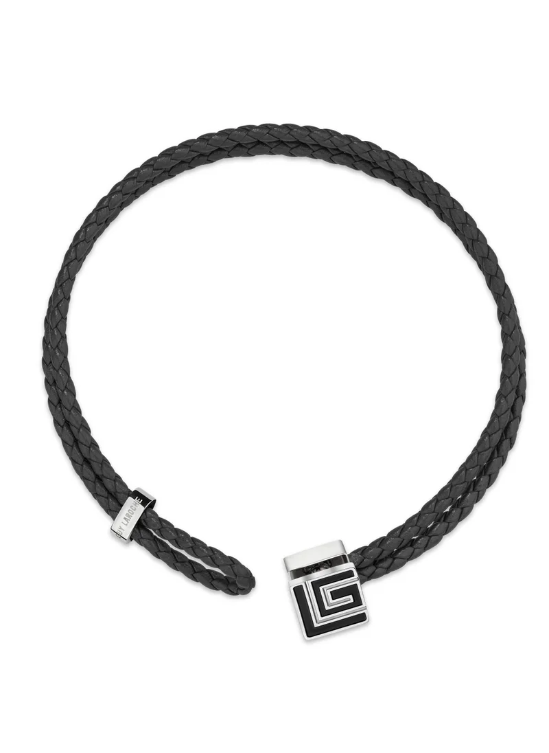 Guy Laroche Adrien Black Leather Bracelet