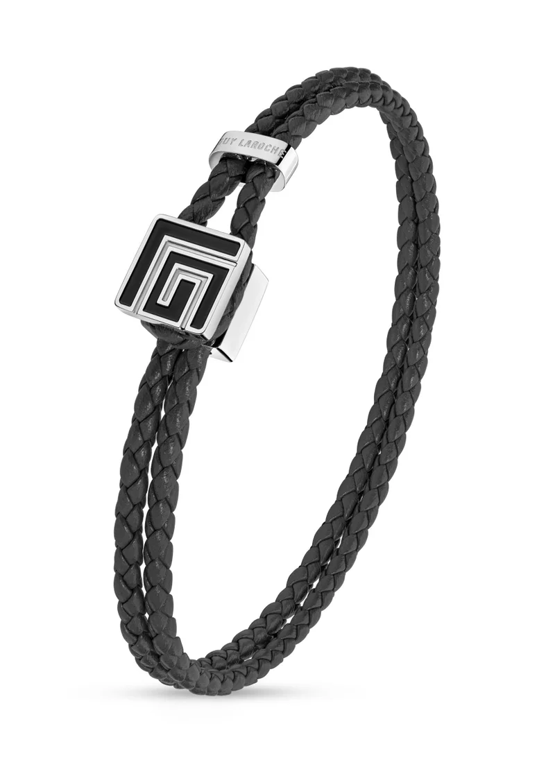 Guy Laroche Adrien Black Leather Bracelet