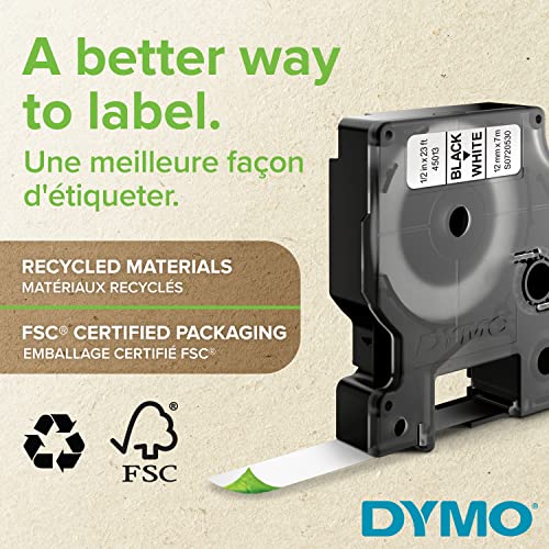 DYMO D1 Labels for LabelManager Label Makers, Black Print on White, 1/2-Inch x 23-Foot Rolls, Self-Adhesive, 4 Count - Image 2