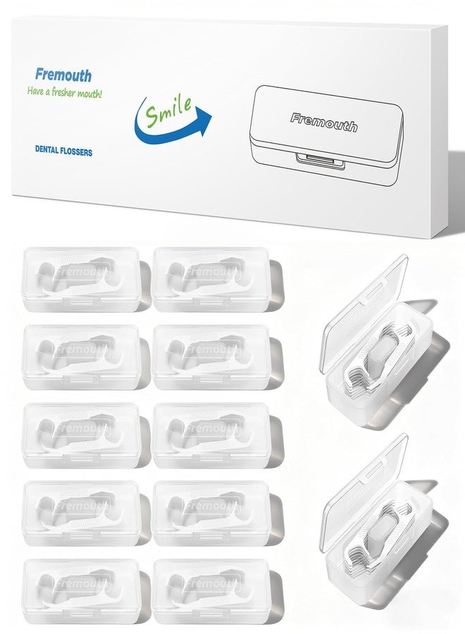 Fremouth 140 Count Braces Flossers with 10 Travel Cases, Orthodontic Flossers for Braces - Ortho Dental Floss Picks, 14 Count (Pack of 10) - Image 1