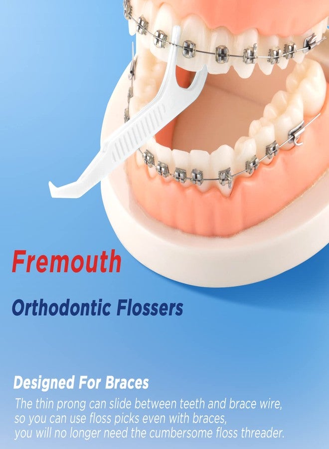 Fremouth 140 Count Braces Flossers with 10 Travel Cases, Orthodontic Flossers for Braces - Ortho Dental Floss Picks, 14 Count (Pack of 10) - Image 2