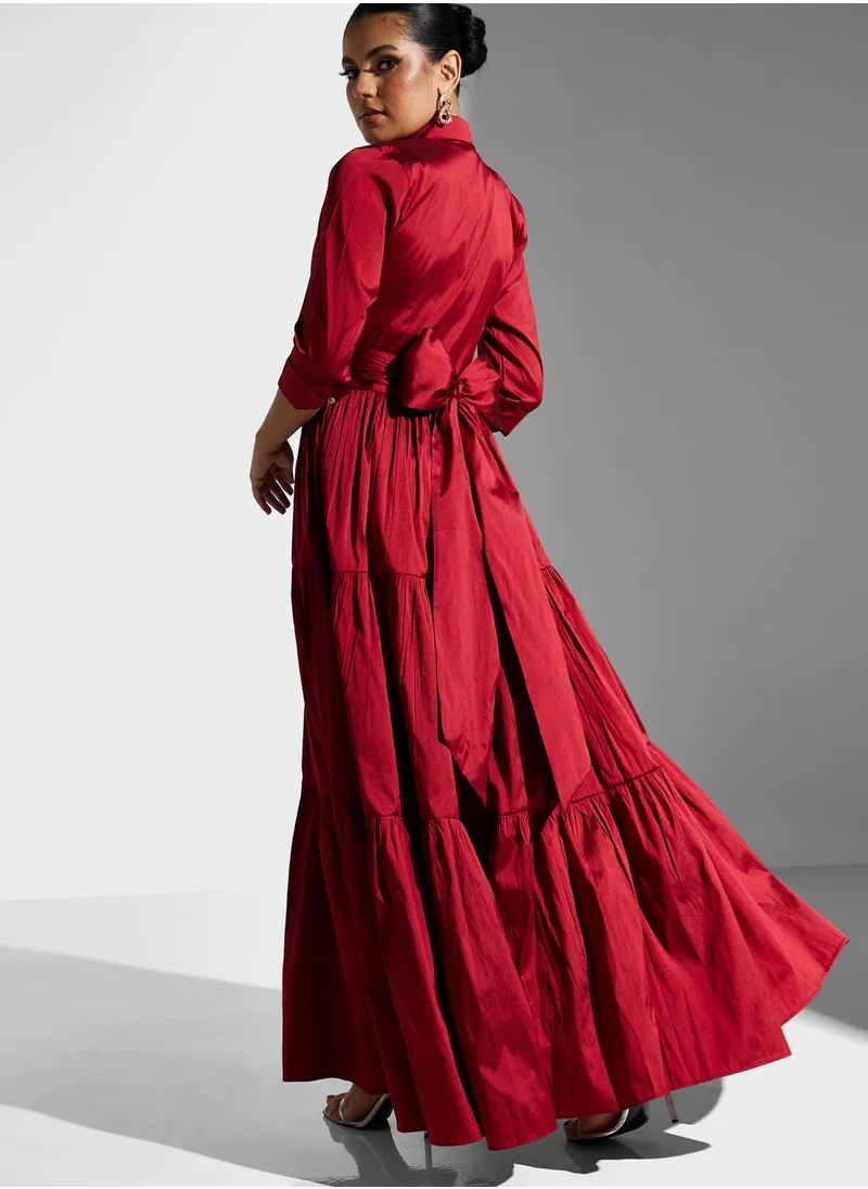 Namshi X Zena Louay Zena Louay Tiered Shirt Dress