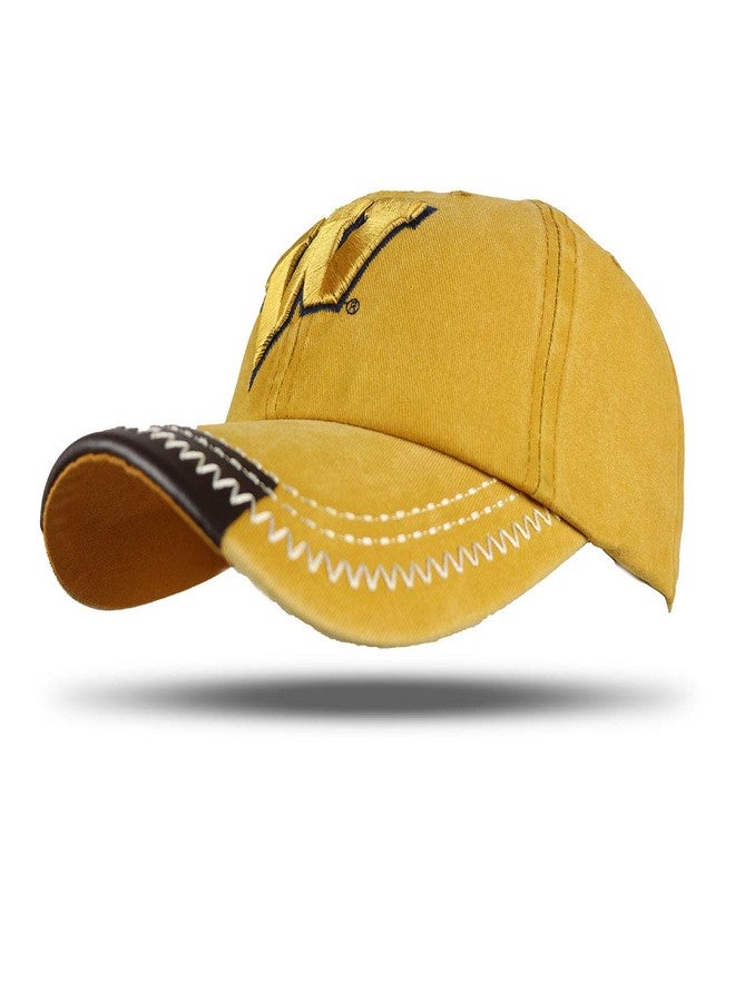 iSWEVEN Men's Cotton Baseball Cap Adjustable Buckle Closure Dad Hat Sports Golf W Cap (5069E, Yellow) - Image 5