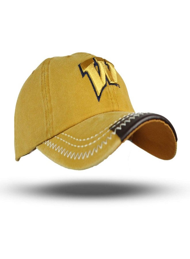 iSWEVEN Men's Cotton Baseball Cap Adjustable Buckle Closure Dad Hat Sports Golf W Cap (5069E, Yellow) - Image 1