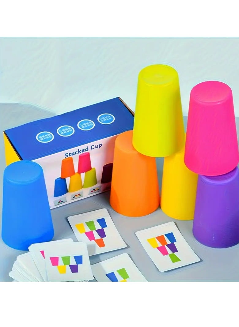 null - Brain Battle Stacking Cups - Interactive Cognitive Development Toy for Kids, Enhancing Thinking, Logic, and Focus Through Competitive Speed Challenges; Ideal for Kindergarten, Family Fun, and Party - Image 1