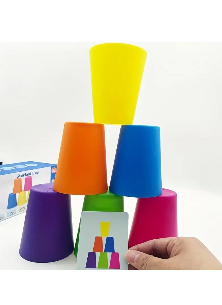null - Brain Battle Stacking Cups - Interactive Cognitive Development Toy for Kids, Enhancing Thinking, Logic, and Focus Through Competitive Speed Challenges; Ideal for Kindergarten, Family Fun, and Party - Image 1