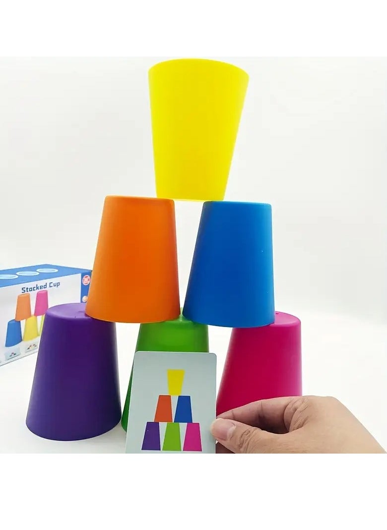null - Brain Battle Stacking Cups - Interactive Cognitive Development Toy for Kids, Enhancing Thinking, Logic, and Focus Through Competitive Speed Challenges; Ideal for Kindergarten, Family Fun, and Party - Image 1