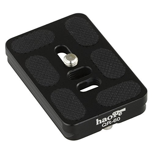 Haoge 60mm QR Quick Release Plate with D-Ring Screw Fits Arca-Swiss Standard for Tripod Ball Head Clamp Camera Lens - Image 1