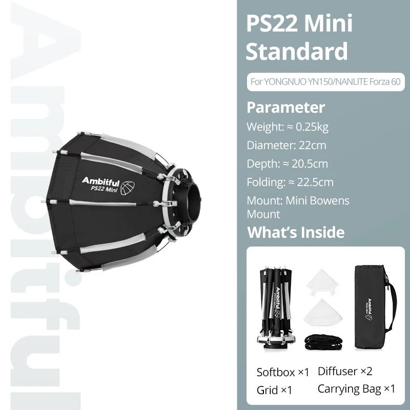 أمبيتيفول صندوق إضاءة ناعم Ambitful, PS22 mini II - Image 1