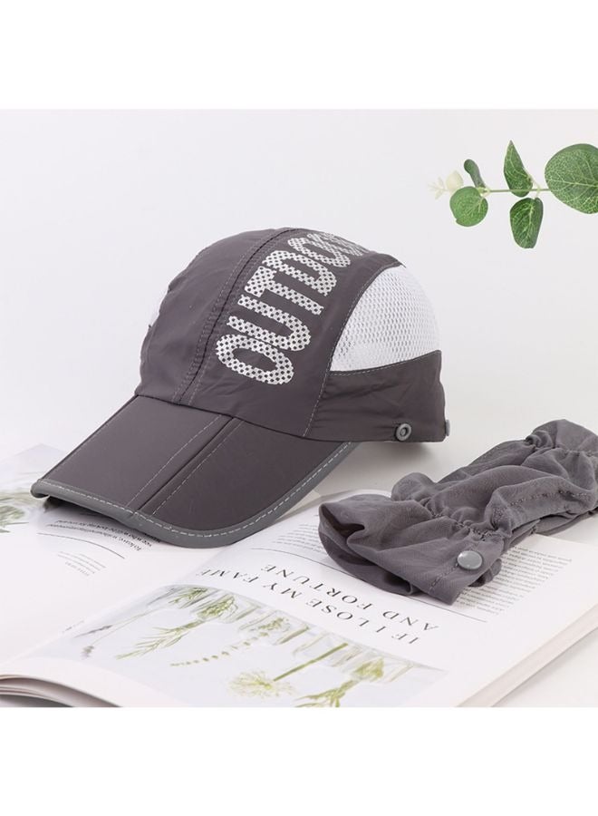 Adjustable Folding Sun Cap Sun Protection Fishing Hat Baseball Cap with Removable Face Neck Cover Flap for Men and Women - Image 2