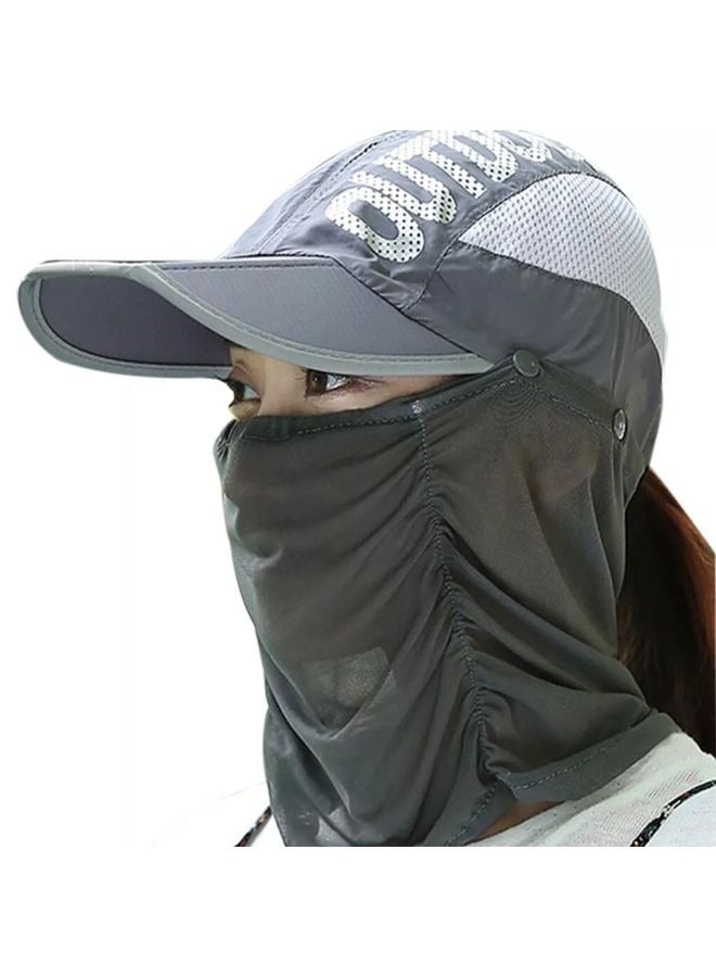 Adjustable Folding Sun Cap Sun Protection Fishing Hat Baseball Cap with Removable Face Neck Cover Flap for Men and Women - Image 1