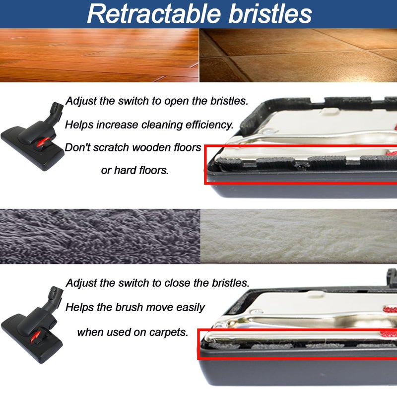 GHAMADE Replacement Vacuum Head Compatible with Miele Vacuum Cleaners| Works on Low-Pile Carpets and All Smooth Floors | 35MM Vacuum Floor Brush and Carpet Attachment | Hardwood Floor Attachment - Image 4